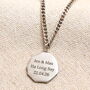 Men's Personalised Stainless Steel Hexagon Pendant Necklace In Silver Plating, thumbnail 3 of 5