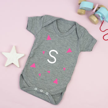 Geometric Babygrow Personalised With Initial, 3 of 4