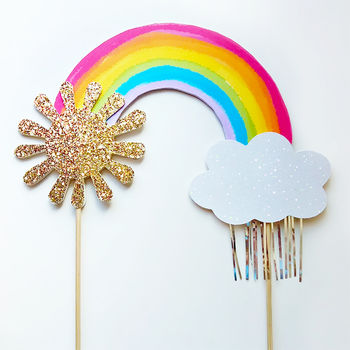 Jolly Rainbow Double Sided Cake Topper, 2 of 2