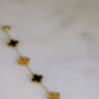 Alternating Clover Bracelet Black And Gold 18 K Plate, thumbnail 3 of 4