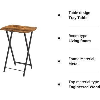 Side Table Folding Tray Table Sofa End Table, 6 of 9