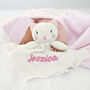 Personalised Kitten Comforter And Cable Blanket Pink, thumbnail 3 of 11