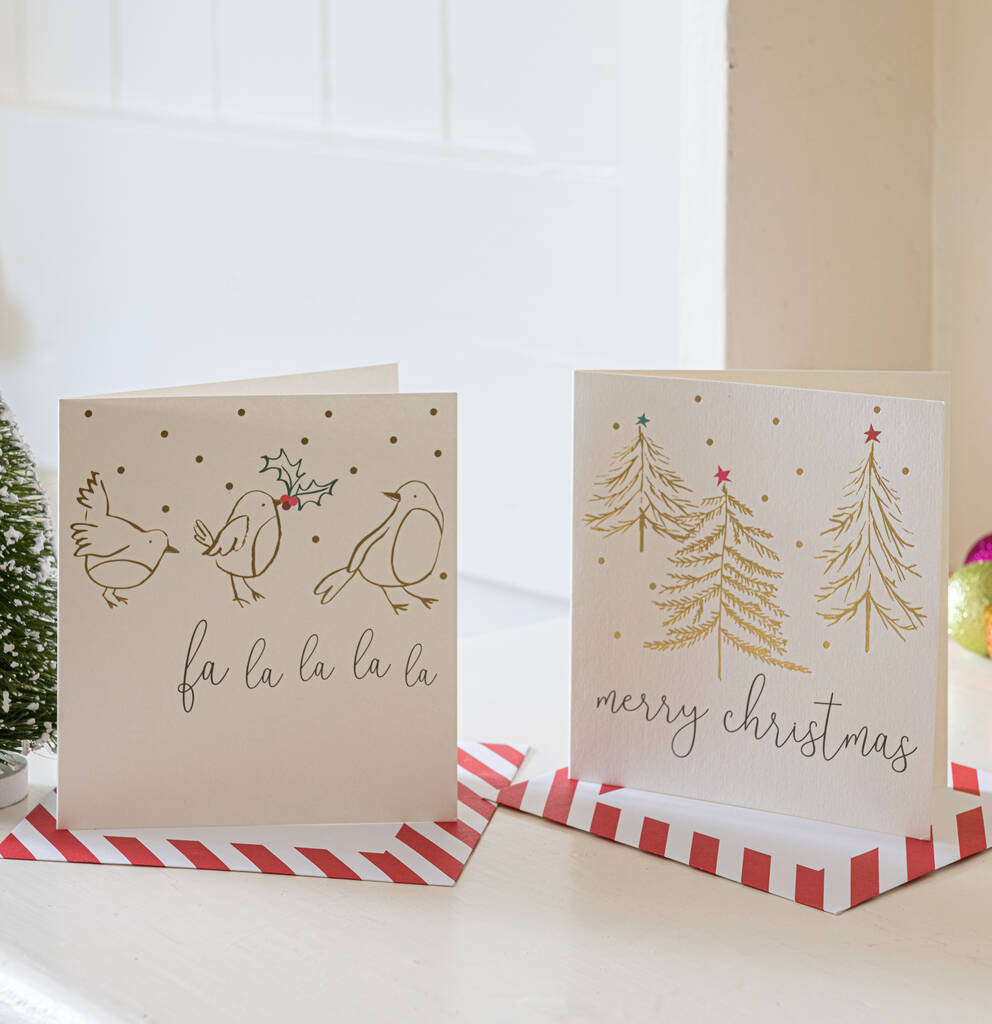 Pack Of Gold Embossed Christmas Cards By TheLittleBoysRoom