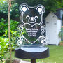 Personalised Baby Loss Memorial Bear Solar Light, thumbnail 1 of 4