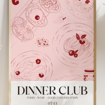 Dinner Club Print Dining Room Wall Art, 2 of 8