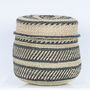 Milulu Grass Lidded Black And Natural Storage Basket, thumbnail 3 of 8