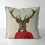 Deer Cushion, Red And Gold Jacket, thumbnail 2 of 4