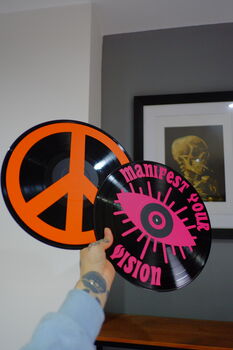 Peace Sign Upcycled 12' Lp Vinyl Record Decor, 5 of 7