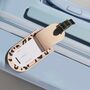Personalised Pink Leopard Leather Luggage Tag, thumbnail 1 of 3