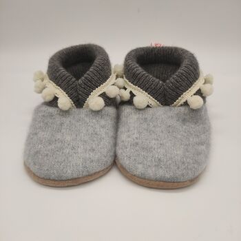 Handmade Recycled Cashmere Baby Booties, 9 of 12