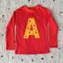 Personalised Initial Letter Kids T Shirt, thumbnail 2 of 4