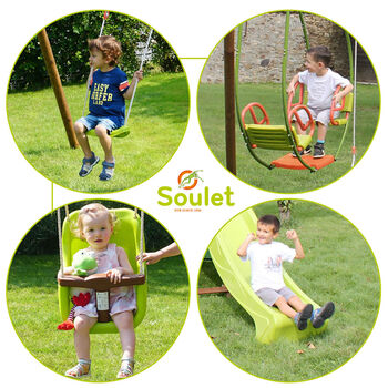 Colza Wooden Swing Set With Slide, 7 of 11