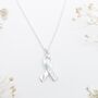 Sterling Silver Awareness Ribbon Necklace With Cubic Zirconia's, thumbnail 1 of 6