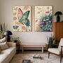 Set Of Two Japanese Meadow Butterfly Art Prints, thumbnail 1 of 4
