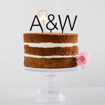 Personalised Modern Couples Initials Cake Topper, 2 of 4