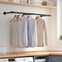 Black Wall Mounted Clothes Rail Clothes Rack Dryer, thumbnail 1 of 7