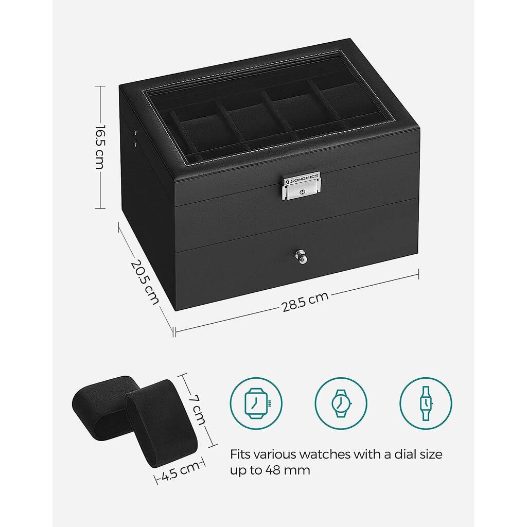 Two Tier Watch Box Watches Display Case Organiser Unit By Momentum