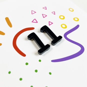 Doodle 11th Birthday Acrylic Age Card, 2 of 2