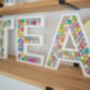 Felt Pom Pom Ball Filled Wooden 'Eat' Sign, thumbnail 7 of 7