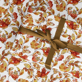 Autumnal Leaves Wrapping Paper Roll Or Folded, 3 of 3