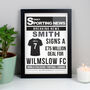 Personalised Football Signing Newspaper Framed Print, thumbnail 8 of 9
