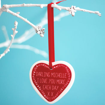 Personalised Heart Christmas Tree Decoration, 4 of 6