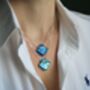 Turquoise Diamond Shaped Fused Glass Necklace, thumbnail 9 of 12