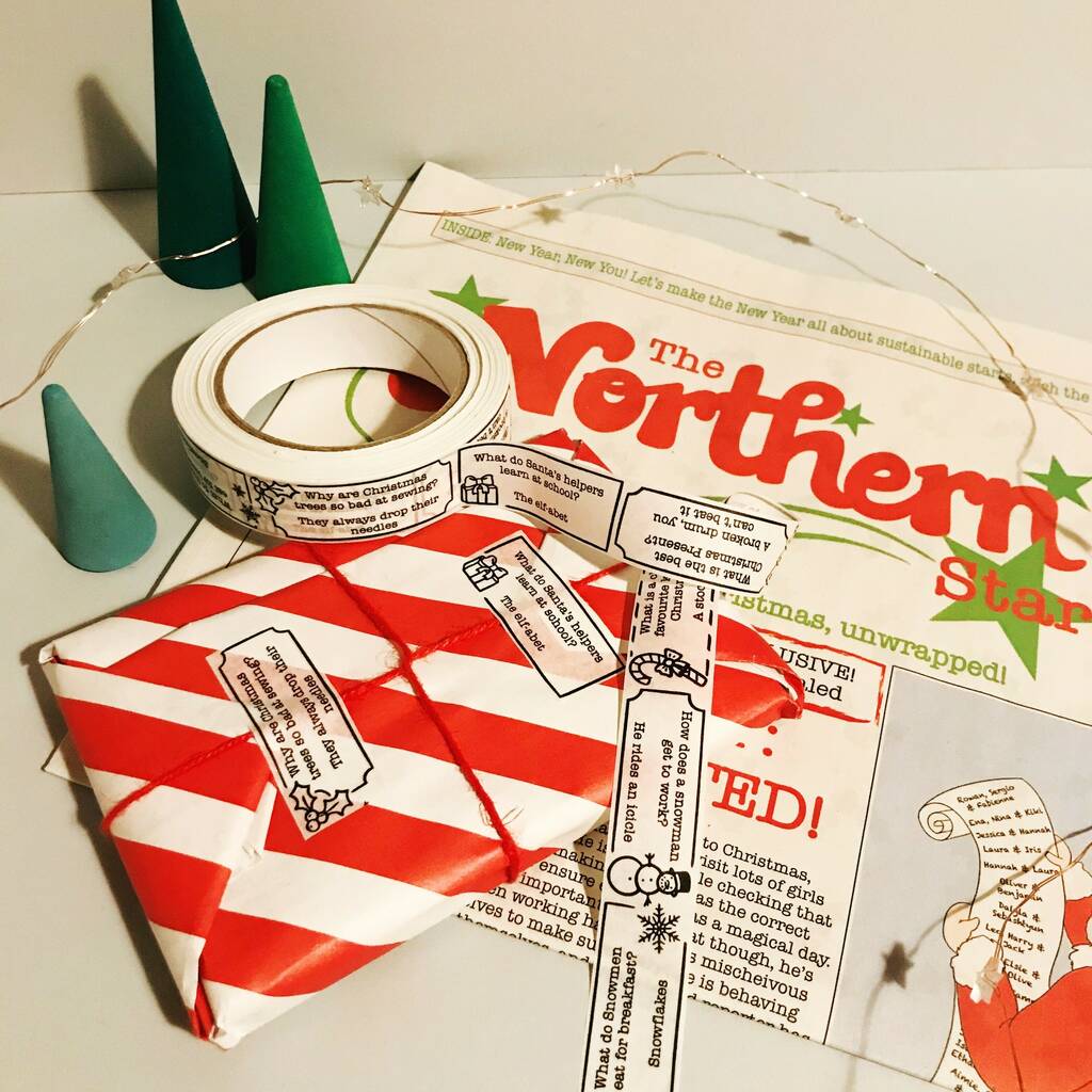 Christmas Newspaper Gift Wrap And Joke Paper Tape, 1 of 8