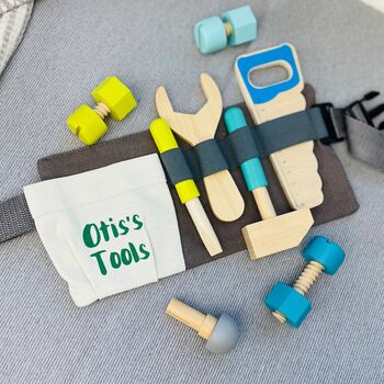 Personalised Wooden Tool Belt Toy For Kids, 2 of 7