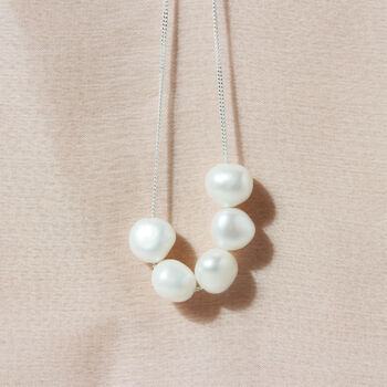 Pearl Cluster Necklace In Sterling Silver Or 9ct Gold, 9 of 10
