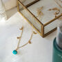 Gold Plate Turquoise Moon And Star Pendant Necklace, thumbnail 2 of 3