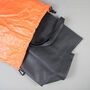 Large Black Leather Tote Bag, thumbnail 7 of 8