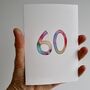 Handmade 60th / Any Age Watercolour Birthday Card, thumbnail 4 of 7