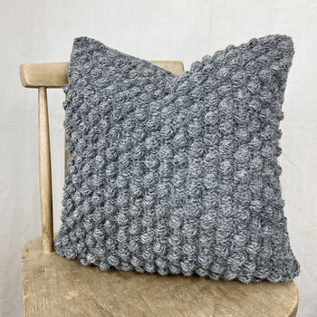 Fair Trade Chunky Boho Bobble Wool Cushion Cover 40cm, 9 of 12