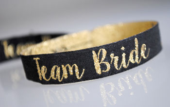 Team Bride Black And Gold Hen Party Wristbands, 5 of 8