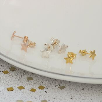 Dainty Star Stud Earrings In Silver Or Gold Vermeil, 5 of 9