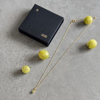 August Birthstone Peridot Gold Plated Necklace, 7 of 8