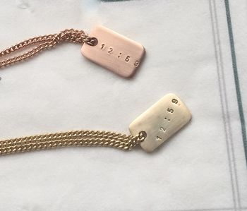 Personalised Solid 9ct Gold Mini Time Tag Bracelet, 5 of 6