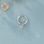 Sterling Silver Palm Tree Huggie Hoops, thumbnail 5 of 11