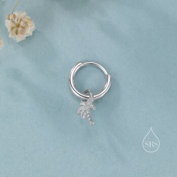 Sterling Silver Palm Tree Huggie Hoops, 5 of 11