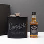 Personalised Hip Flask And Whisky Miniature Set, thumbnail 2 of 6