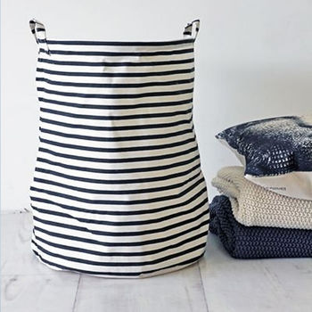 Nautical Striped Handled Laundry Basket / Bag, 3 of 5