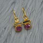Red Ruby, Citrine And Tourmaline Earrings, thumbnail 2 of 6
