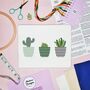 Large Potted Cacti Part Two Cross Stitch Kit, thumbnail 1 of 7