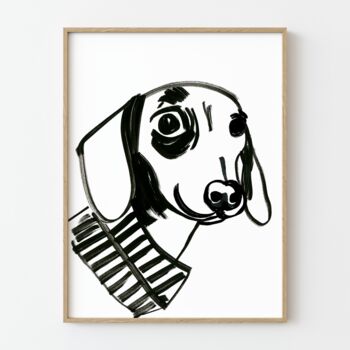 Dachschund Lover Monochrome Dog Print, 7 of 8