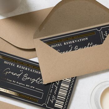 Personalised Hotel Reservation Gift Voucher Gold Foil, 6 of 9