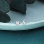 Mismatched Tiny Cz Star Lightning Bolt Stud Earrings, thumbnail 3 of 8