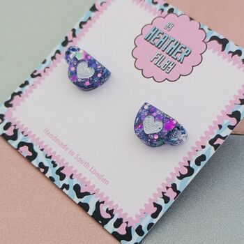 Purple Winter Mug Christmas Studs, 4 of 5