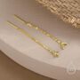 Sterling Silver Extra Tiny Cz Starburst And Moon Threader Earrings, thumbnail 3 of 12
