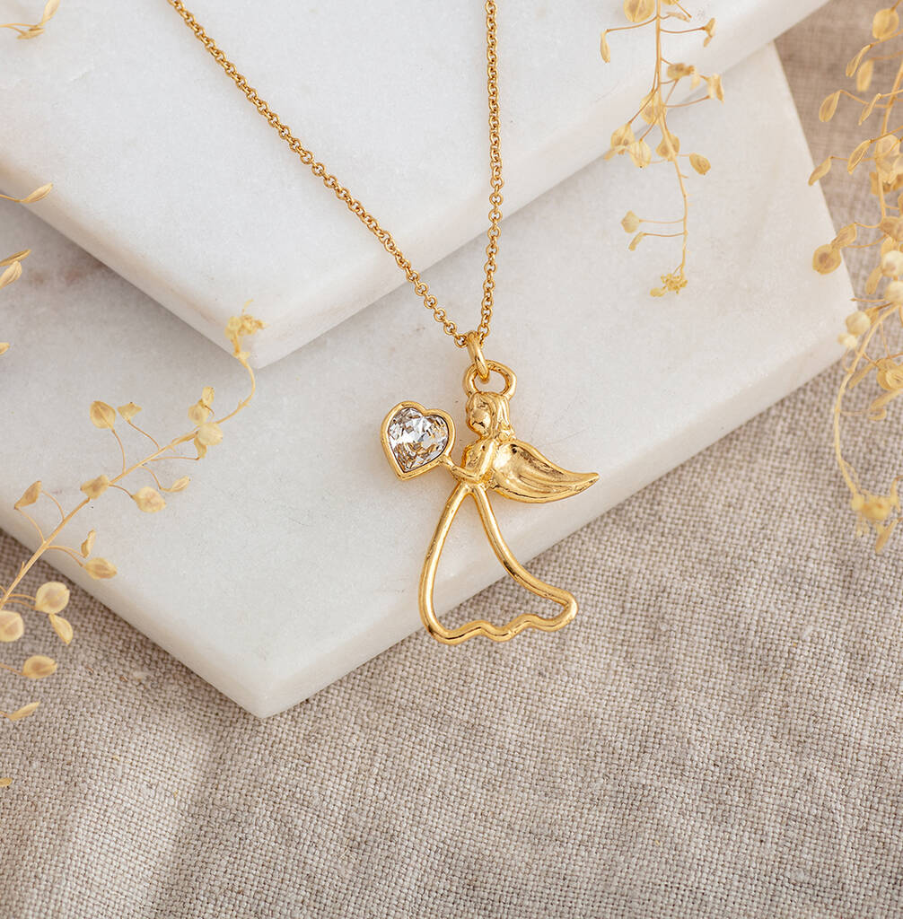 Gold Plated Sterling Silver Guardian Angel Necklace By PoppyK ...